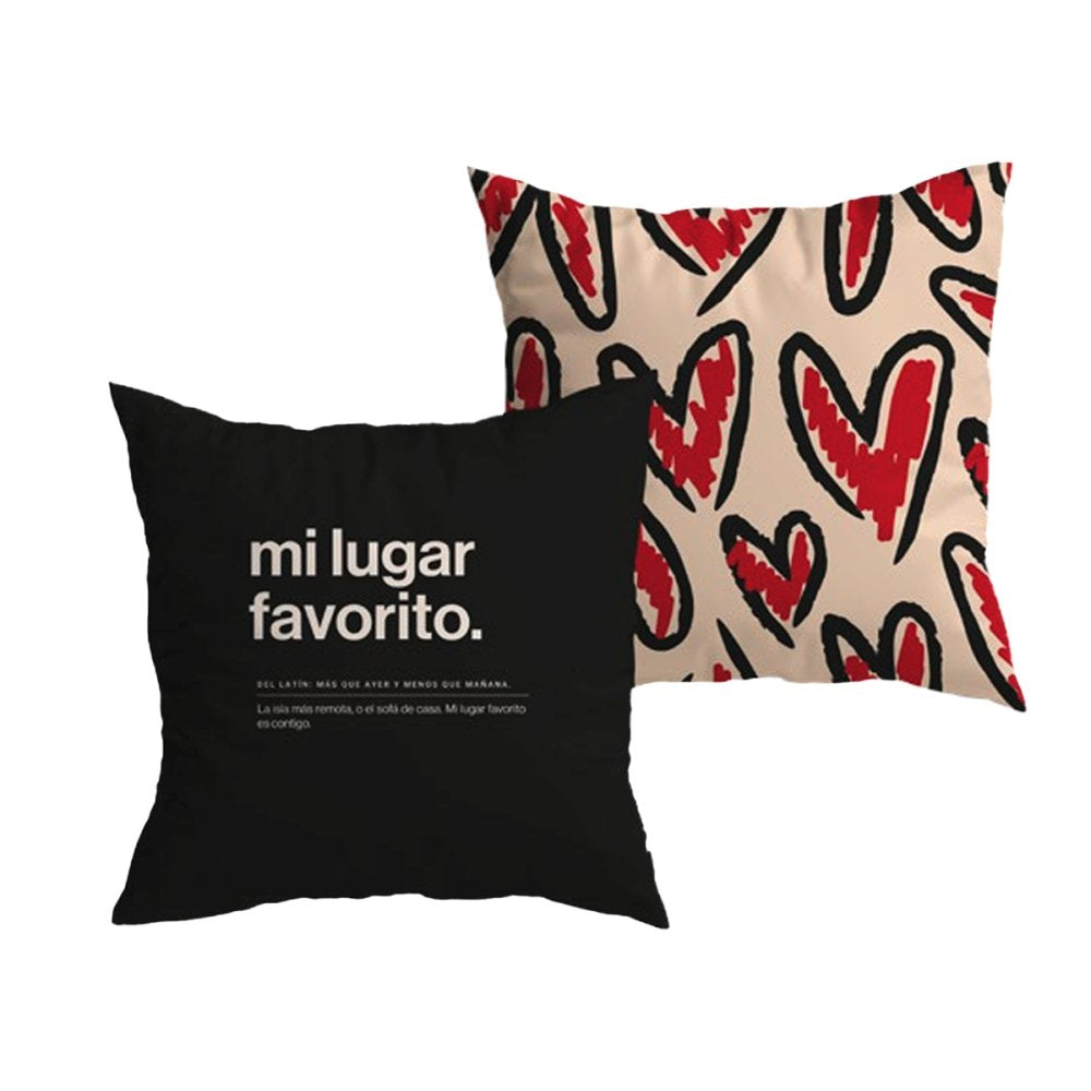 Funda de Cojín Mi Lugar Favorito Definicion Corazones UO Imagen principal del producto