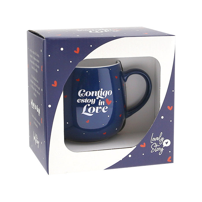 TAZA OVALADA 400ML CONTIGO ESTOY IN LOVE | LOVELY STORY | 1 UNIDAD | 8435458006410 Imagen principal del producto
