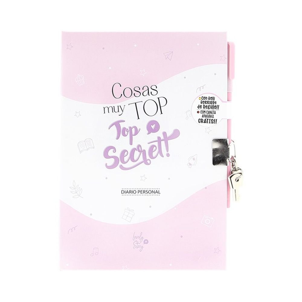 Set Diario Candado y Bolígrafo Cosas Muy Top Rosa Lovely Comunión Imagen principal del producto