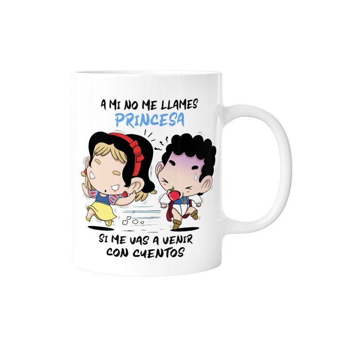 TAZA A MI NO ME LLAMES PRINCESA SI ME VAS A VENIR CON CUEN | LOVELY STORY | ENVASE 2 UDS. UNIDAD | 8435458061860 Imagen principal del producto