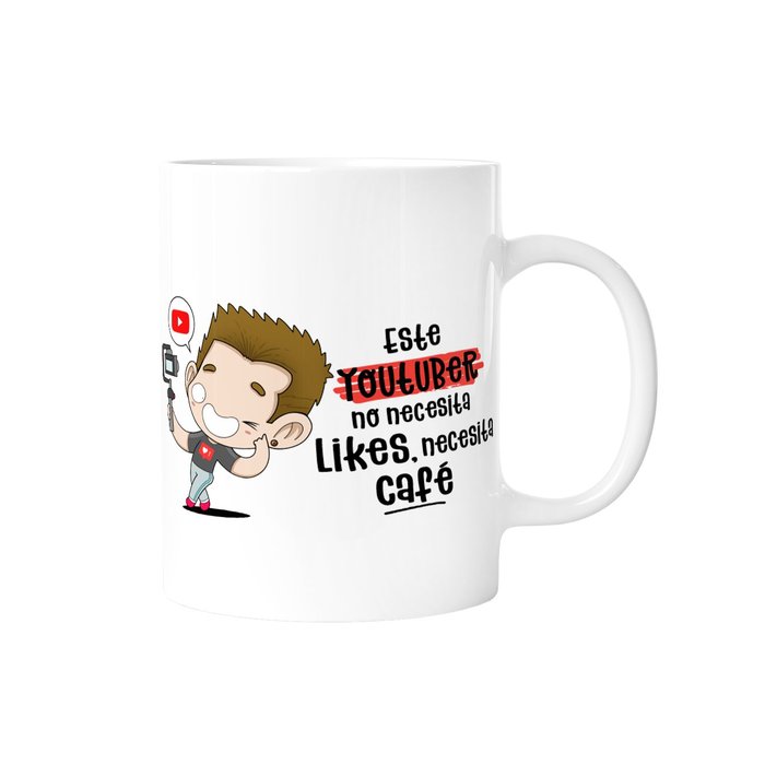 Taza Este Youtuber No Necesita Likes Necesita Café Lovely Story Imagen principal del producto