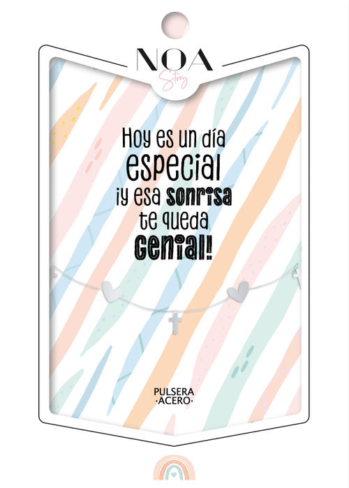 PULSERA CRUCES ACERO PLATEADO HOY ES UN DIA ESPECIAL | LOVELY STORY | 1 UNIDAD | 8435458081448 Imagen principal del producto