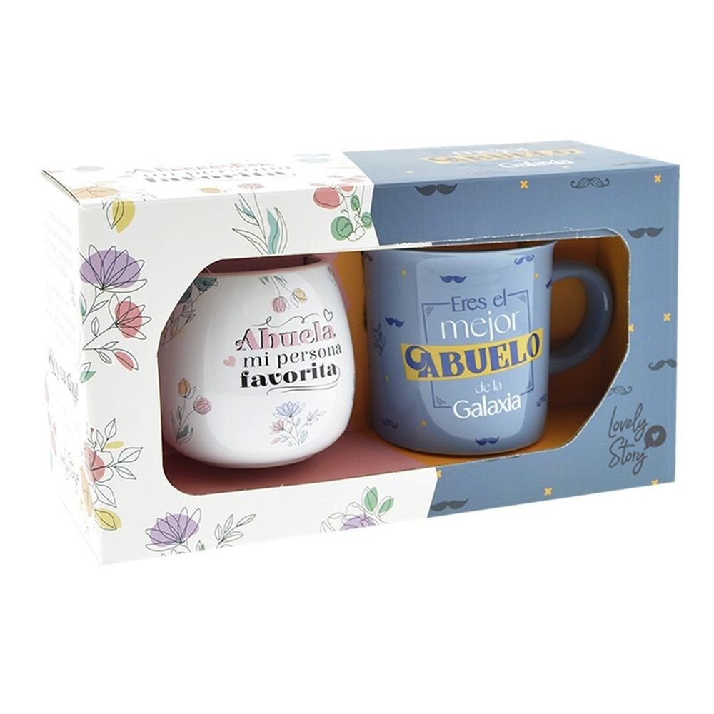 Set 2 Tazas Oval 400ml Abuela y Abuelo Lovely Madre