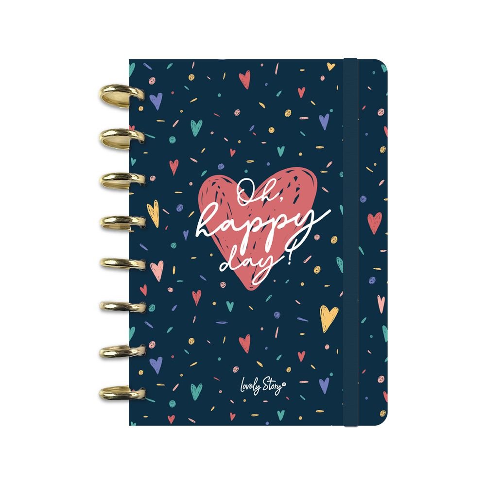 Cuaderno A5 Cuadricula Dark Blue Oh, Happy Day Lovely Story Imagen principal del producto