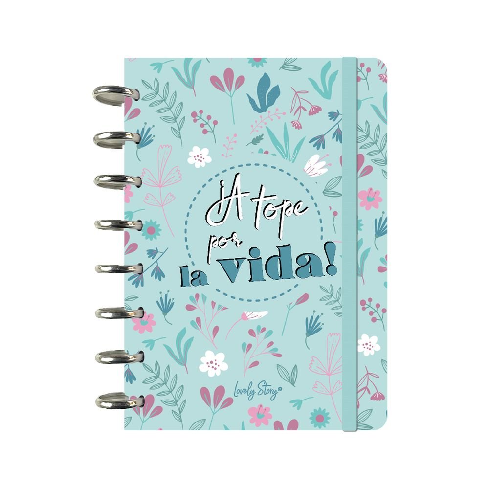 Cuaderno A5 Cuadricula Mint a Tope por la Vida Marca Lovely Story Imagen principal del producto