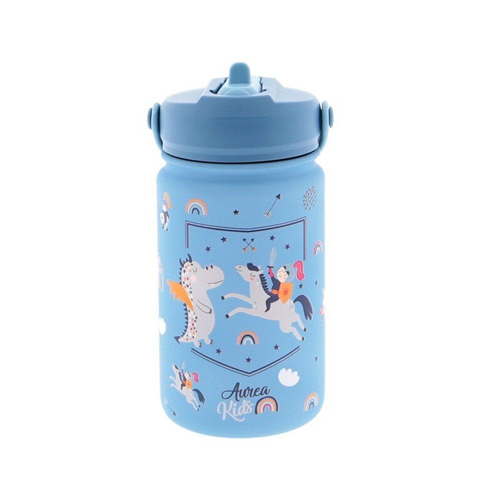 Botella acero 330ml con pajita Petro Blue Dragon Knights