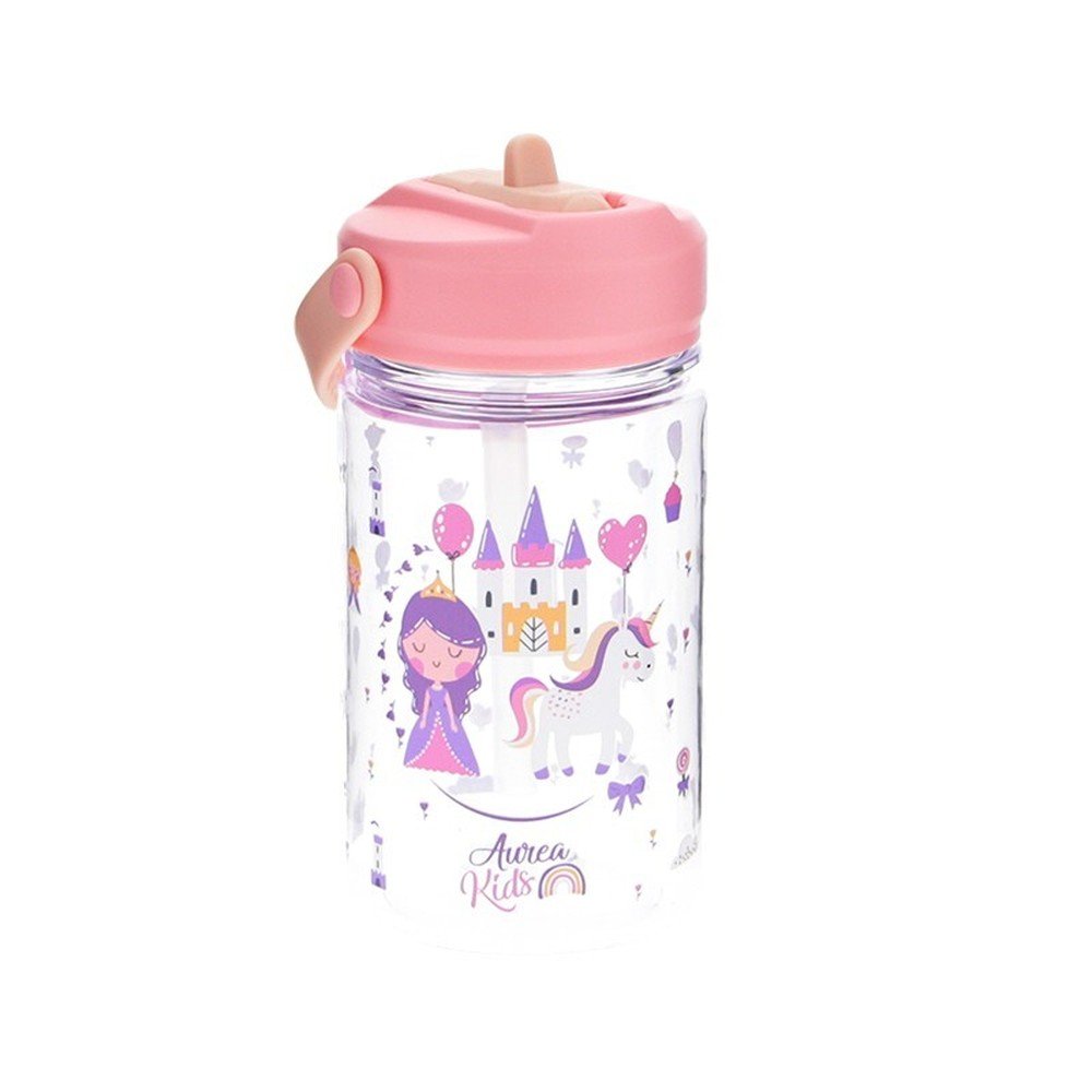 Botella Tritan 350ml con pajita Pink Magic Kingdom