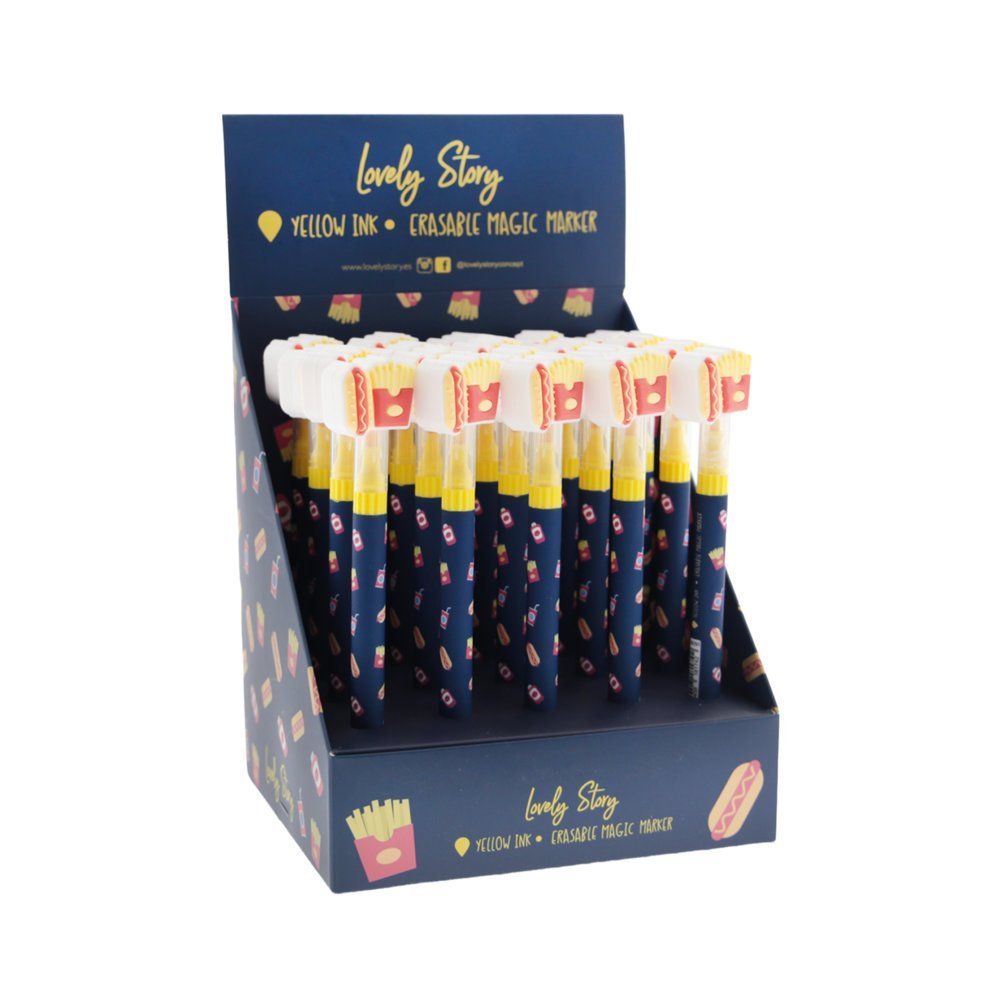 Expositor 20 Marcador Borrable Yellow Fast Foodie Lovely Story