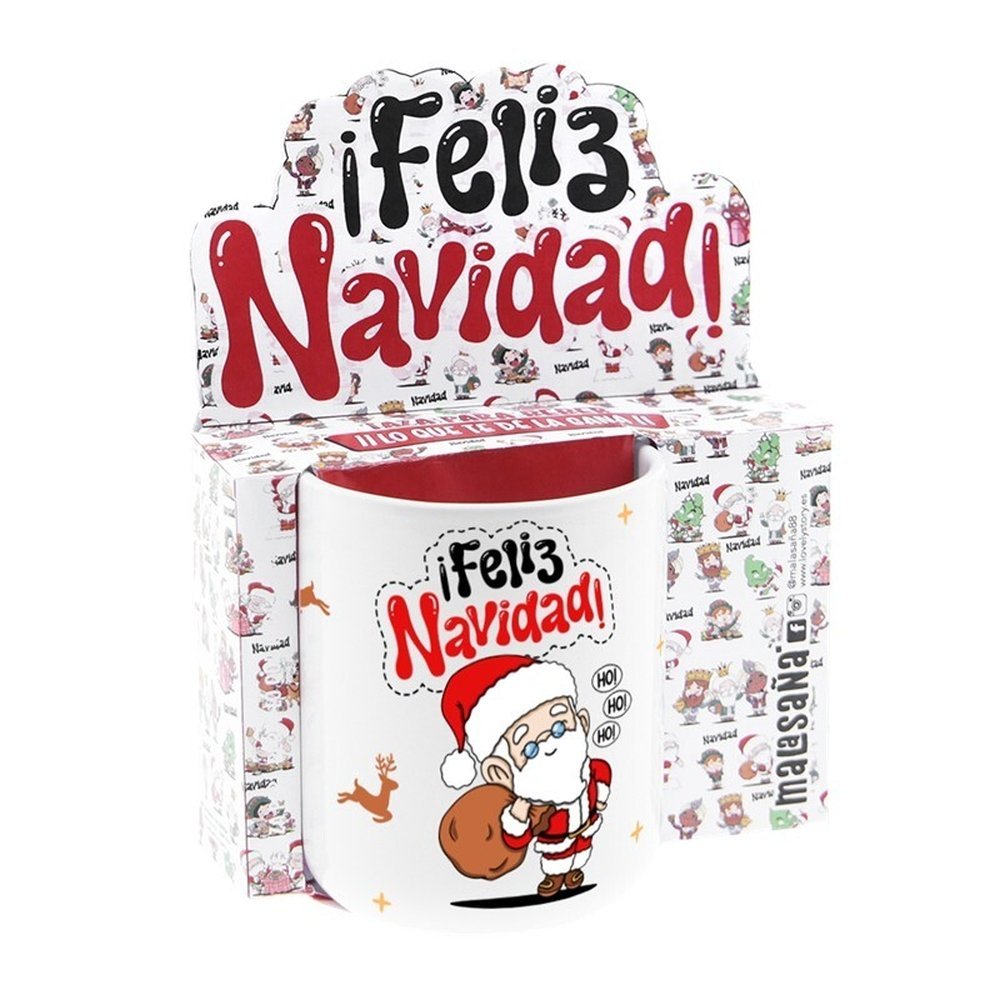 TAZA CERAMICA 330 ML IFELIZ NAVIDAD! | LOVELY STORY | ENVASE 2 UDS. UNIDAD | 8435458184033 Imagen principal del producto