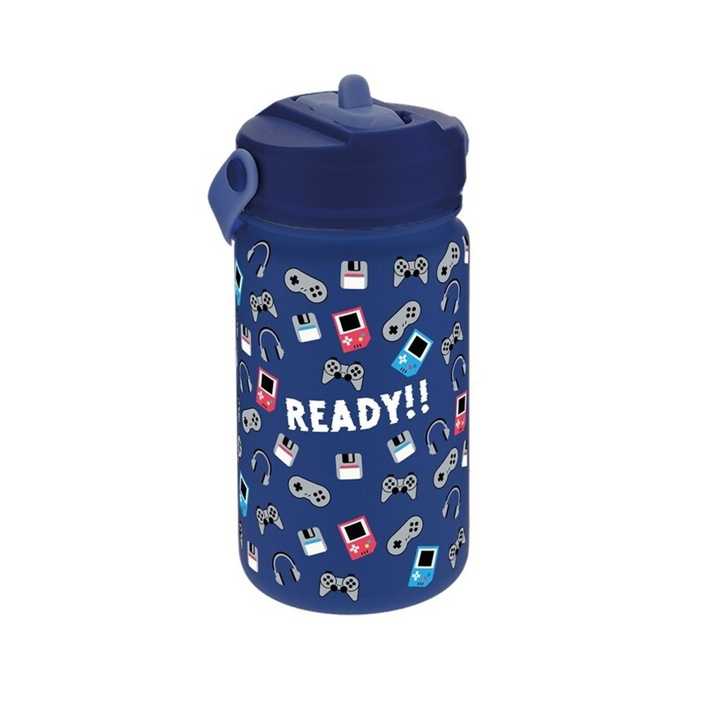 BOTELLA TERMICA 330ML CON PAJITA DARK BLUE - READY! | LOVELY STORY | 1 UNIDAD | 8435458185900 Imagen principal del producto
