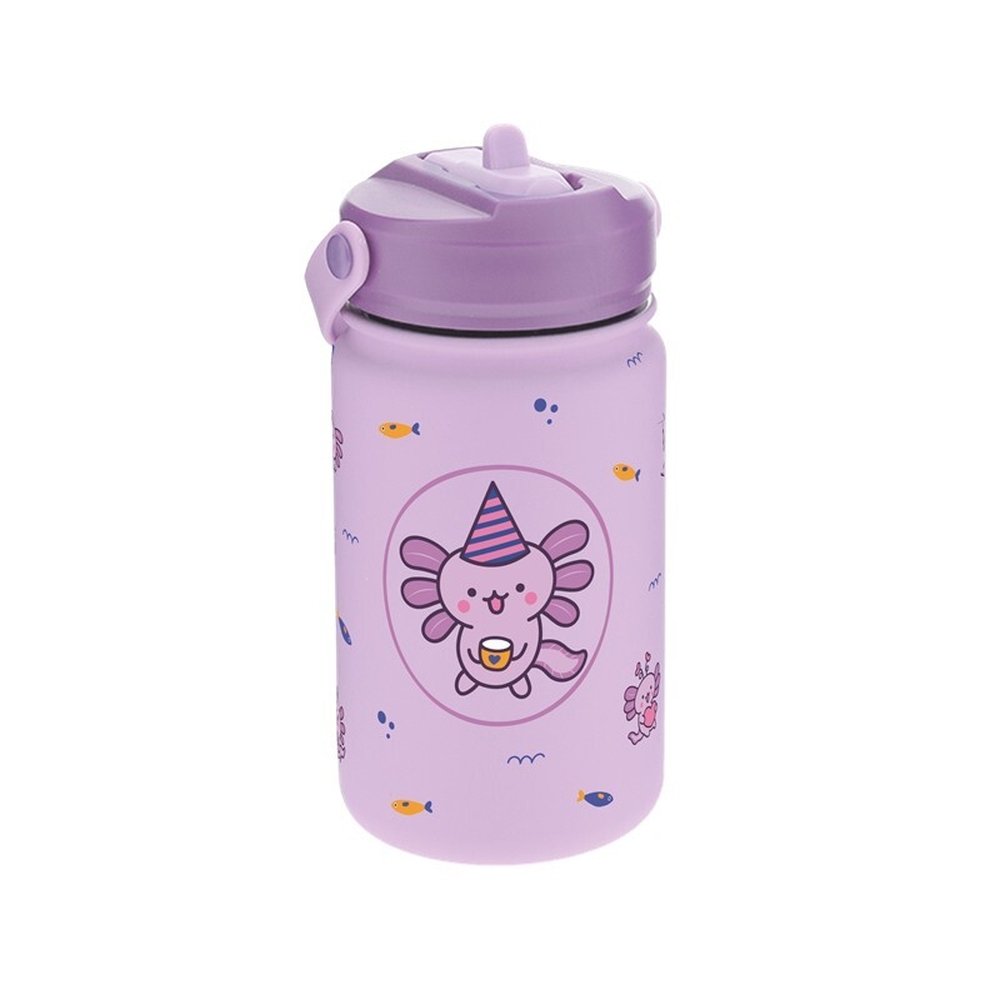 BOTELLA TERMICA 330ML CON PAJITA LILAC AXOLOTE | LOVELY STORY | 1 UNIDAD | 8435458185931 Imagen principal del producto