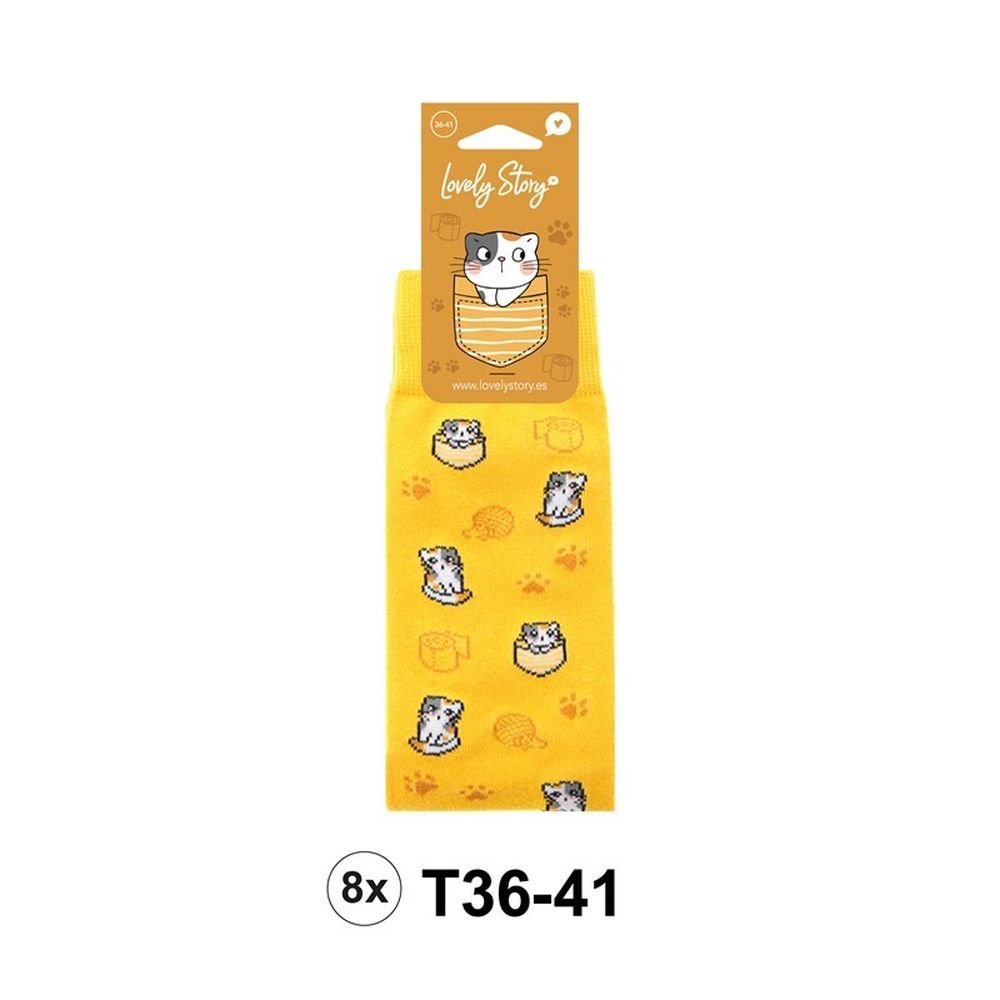 Calcetines Yellow Kitty Lovely Story Pack 2 unidades