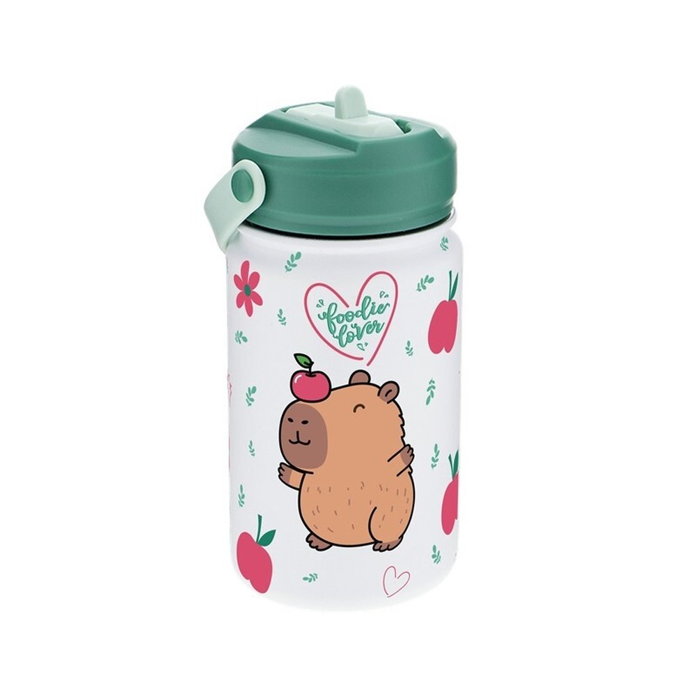 BOTELLA TERMICA CON PAJITA 330ML APPLE CAPIBARA | LOVELY STORY | 1 UNIDAD | 8435458189700 Imagen principal del producto