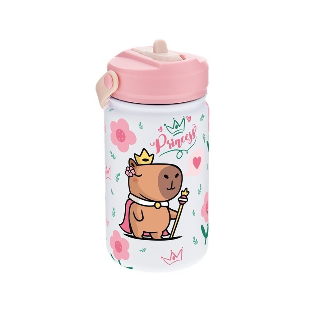 BOTELLA TERMICA CON PAJITA 330ML ICE/PINK CAPIBARA | LOVELY STORY | 1 UNIDAD | 8435458189717 Imagen principal del producto