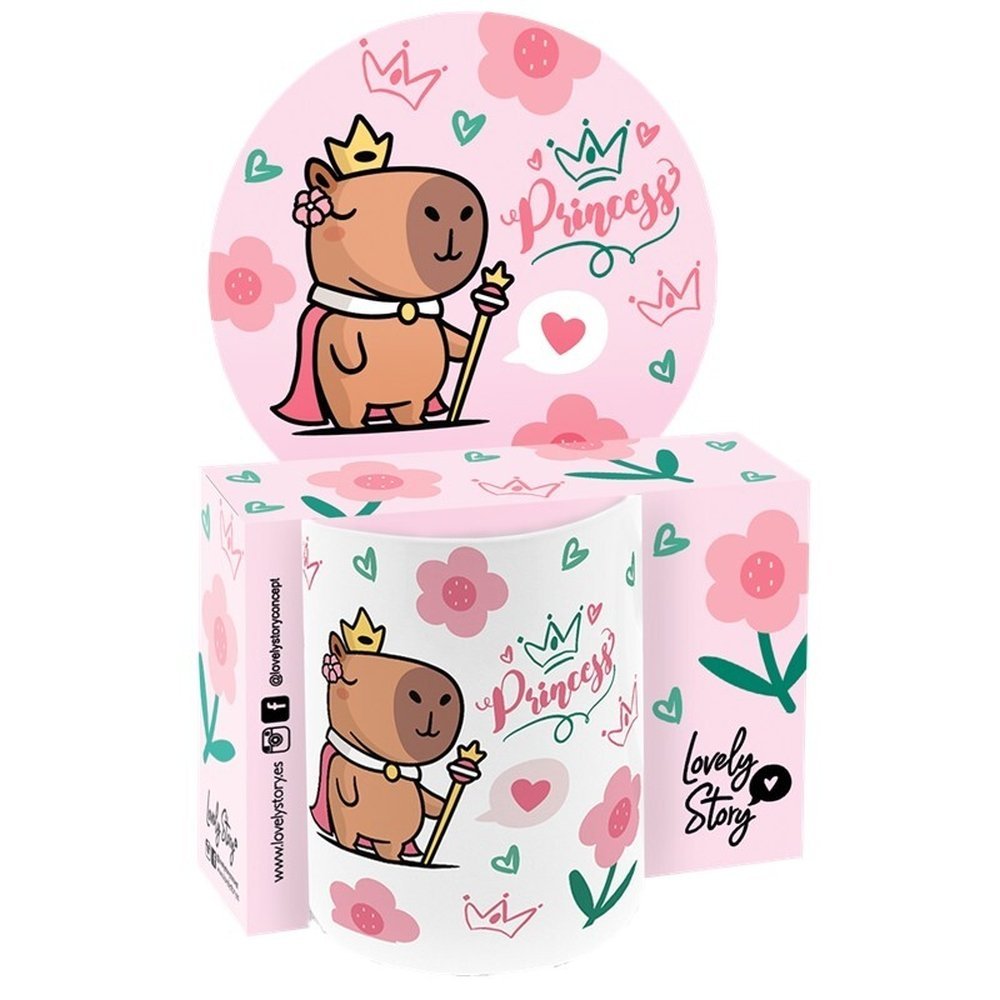 TAZA CERAMICA 330ML - QUEEN CAPIBARA | LOVELY STORY | ENVASE 2 UDS. UNIDAD | 8435458189793 Imagen principal del producto