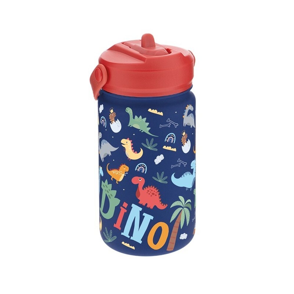 BOTELLA TERMICA 330ML CON PAJITA BLUE DINO LAND | LOVELY STORY | 1 UNIDAD | 8435458190881 Imagen principal del producto