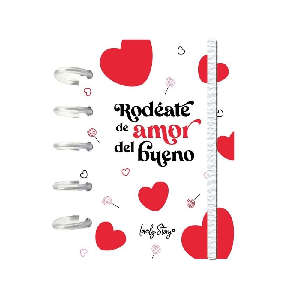 Libreta Anillas A6 100 Hojas Cuadricula Rodeate de Amor Lovely Enamorados Imagen principal del producto
