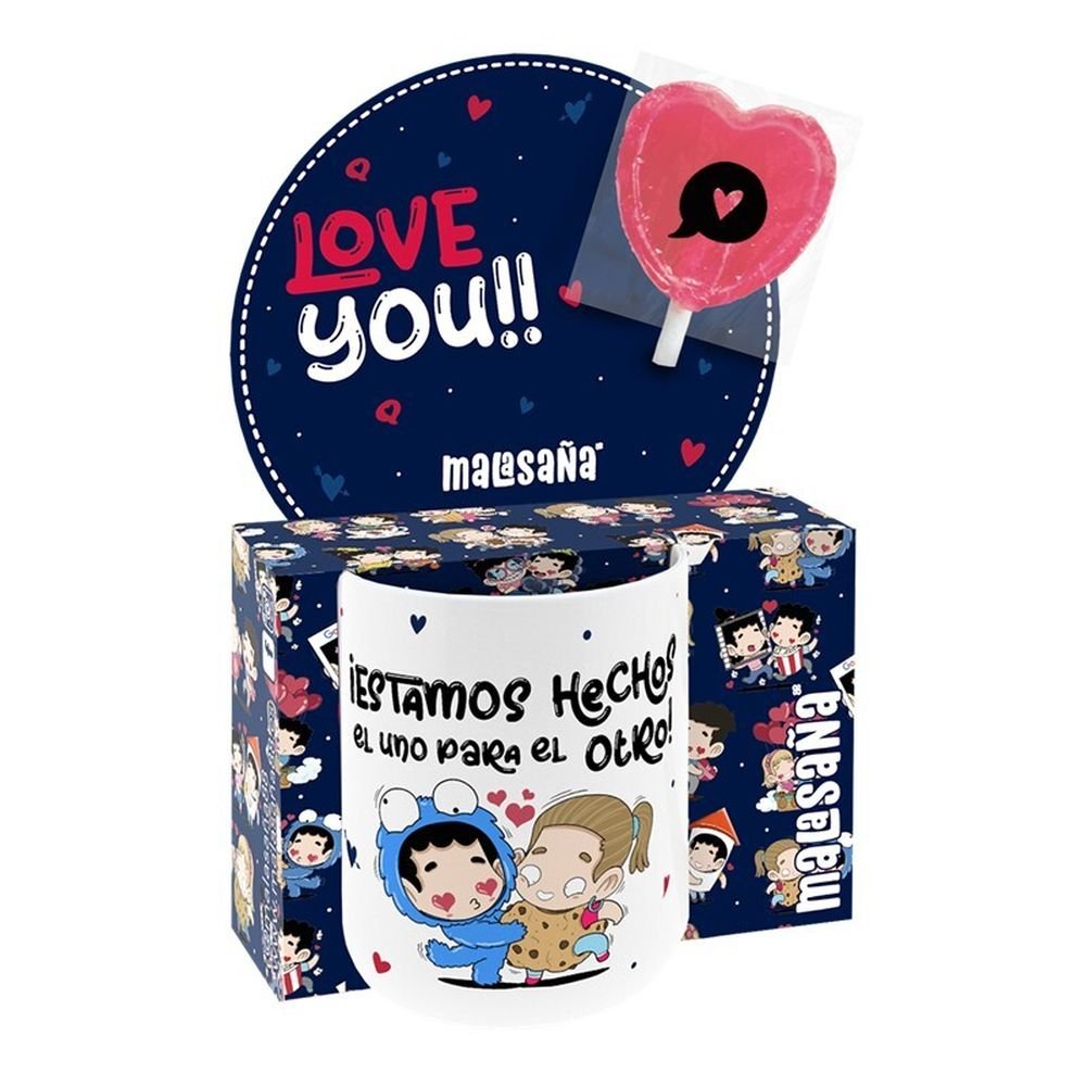Taza 330 ml con Piruleta Estamos Hechos el Uno para el Otro Lovely Enamorados Imagen principal del producto