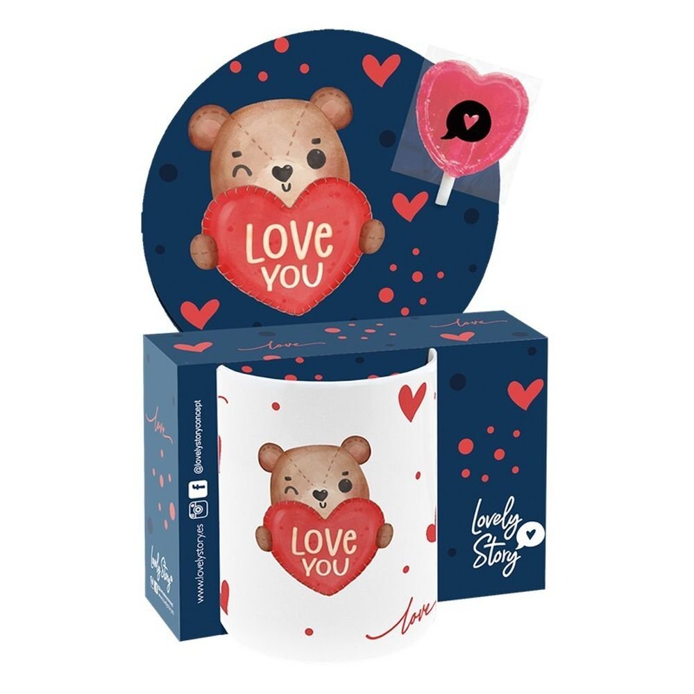 Taza cerámica con piruleta Love You Bear Lovely Enamorados Imagen principal del producto
