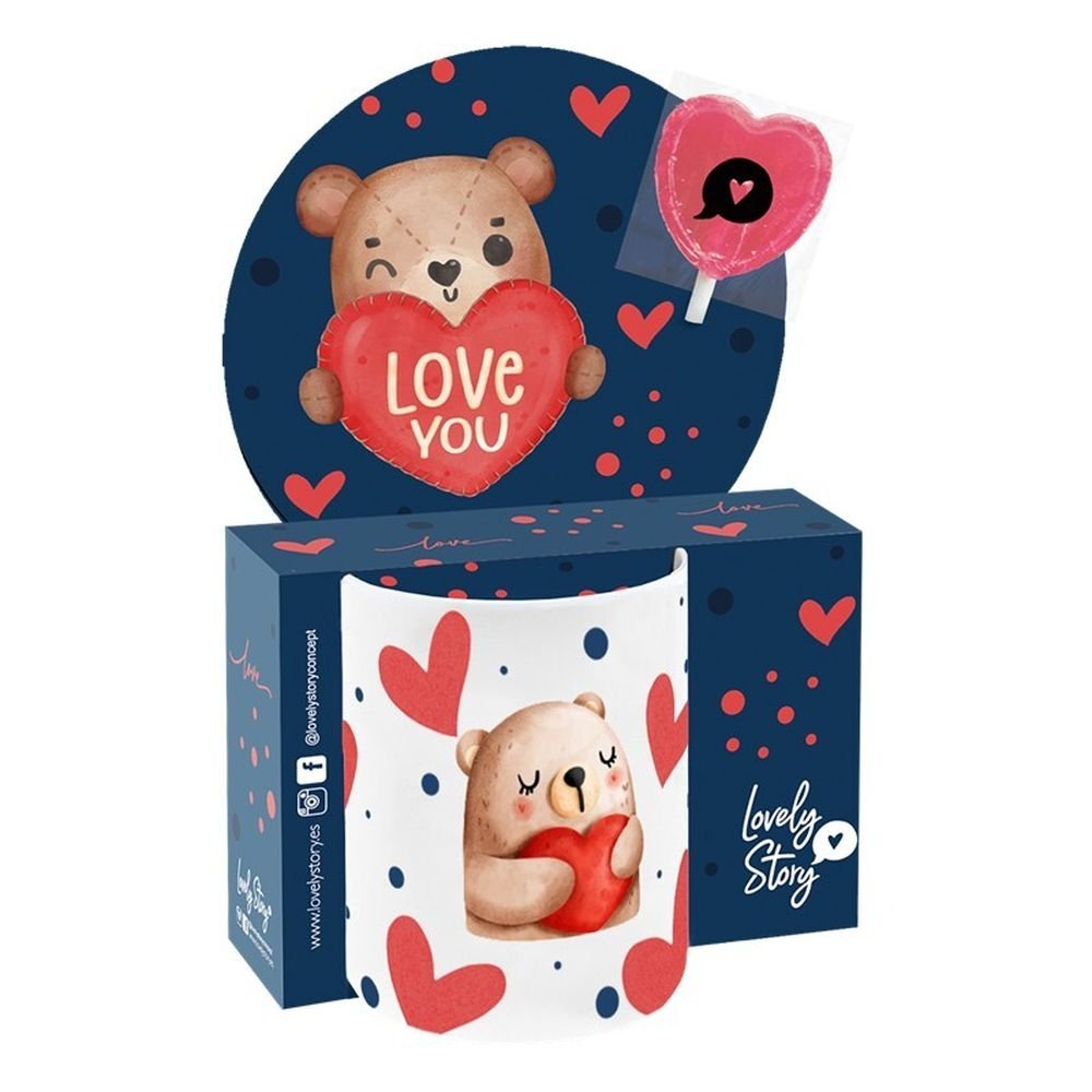 Taza Cerámica con Piruleta Love Hug de Lovely Enamorados Imagen principal del producto