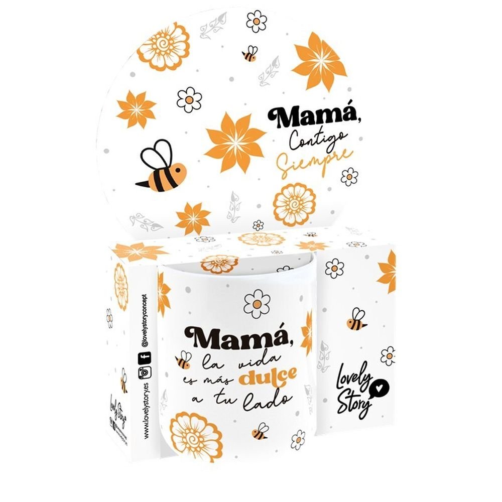 Taza cerámica 330 ml Mama La Vida Es Más Dulce a Tu Lado Lovely Madre Imagen principal del producto