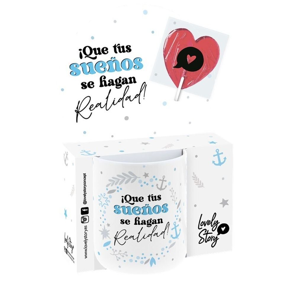 Taza 330 ML con Piruleta Ique Tus Sueños Se Hagan Realidad! Lovely Comunión Imagen principal del producto