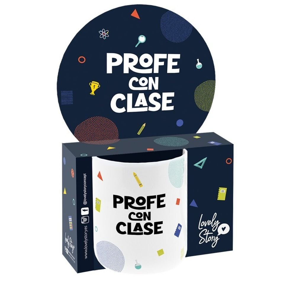 Taza 330 ml Profe con Clase, pack de 2 unidades