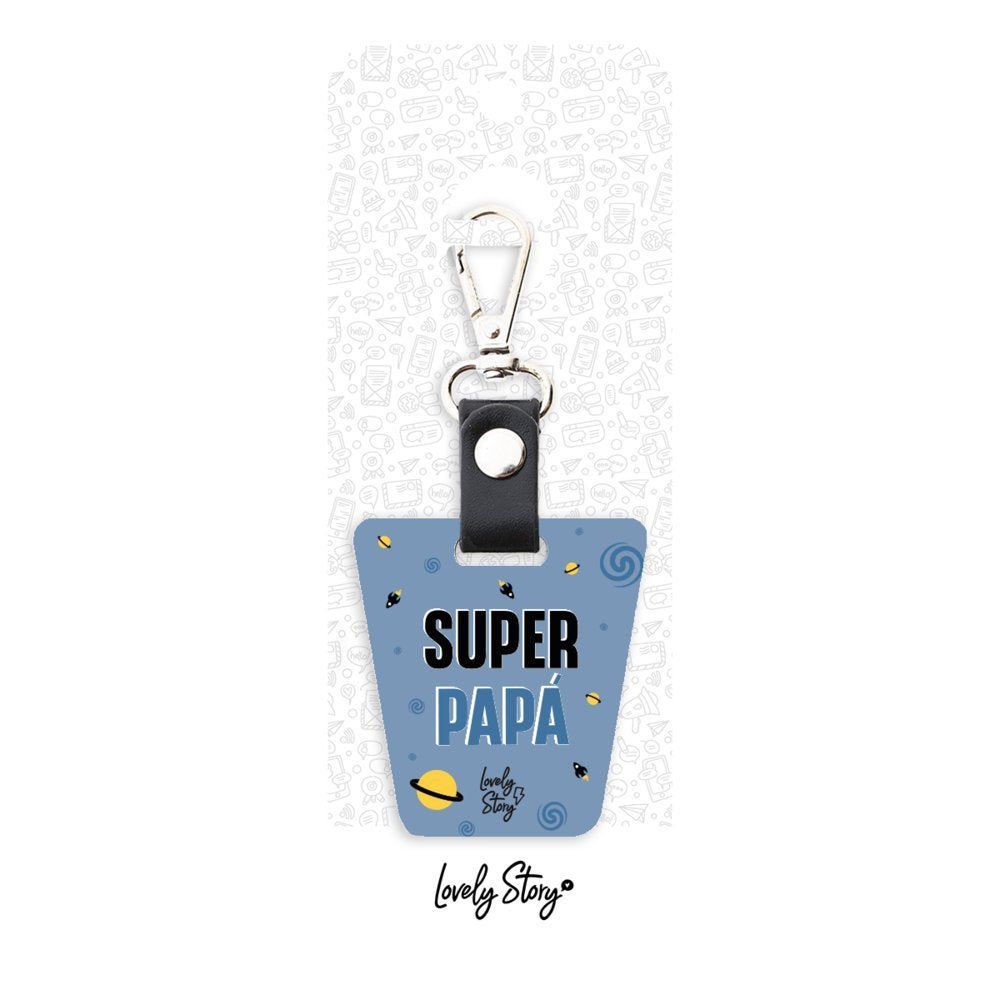 Llavero Petrol Blue Super Papa Lovely Padre Imagen principal del producto