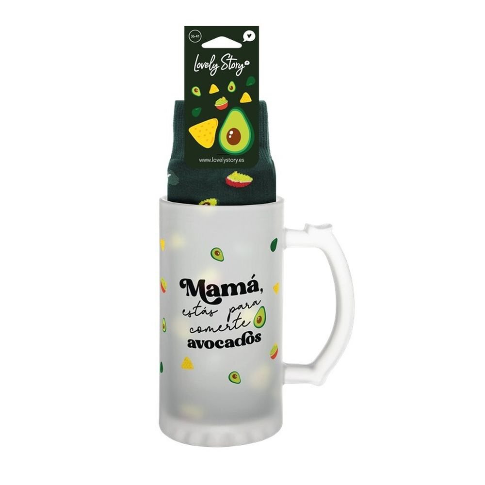 Jarra y calcetines Mama Avocados y Guacamole Lovely Madre Pack de 3