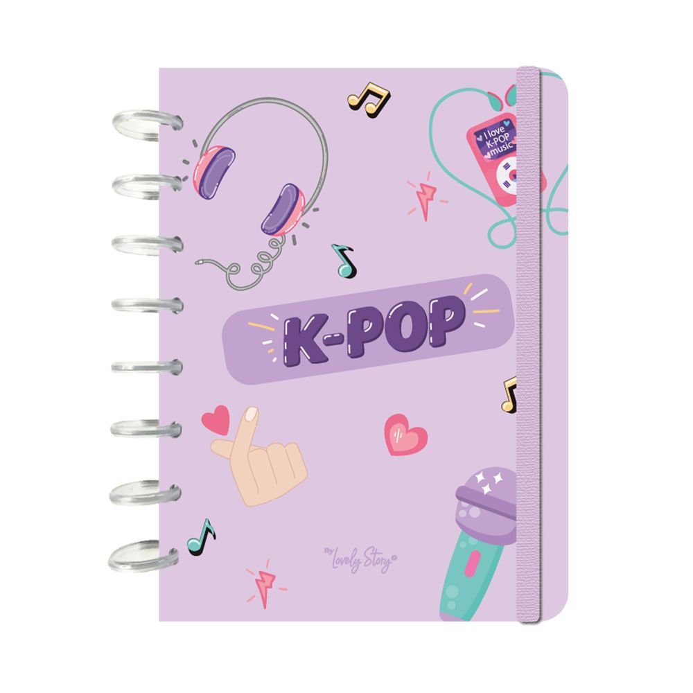 Cuaderno A5 100 Hojas Cuadricula Lilac K-pop Lovely Story