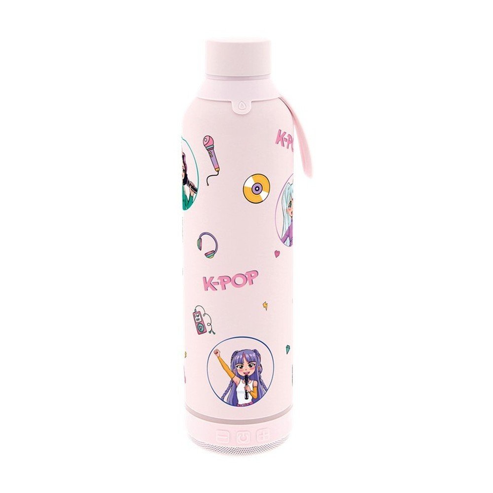 Botella 600ml con Altavoz Pink K-pop Marca Botellas Lovely Imagen principal del producto