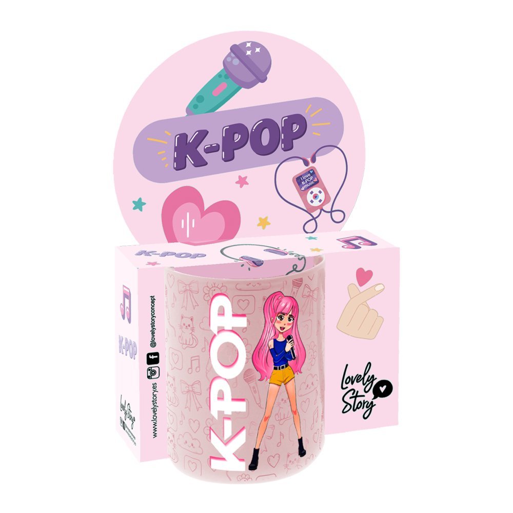 Taza 330 ml Pink K-pop Lovely Story