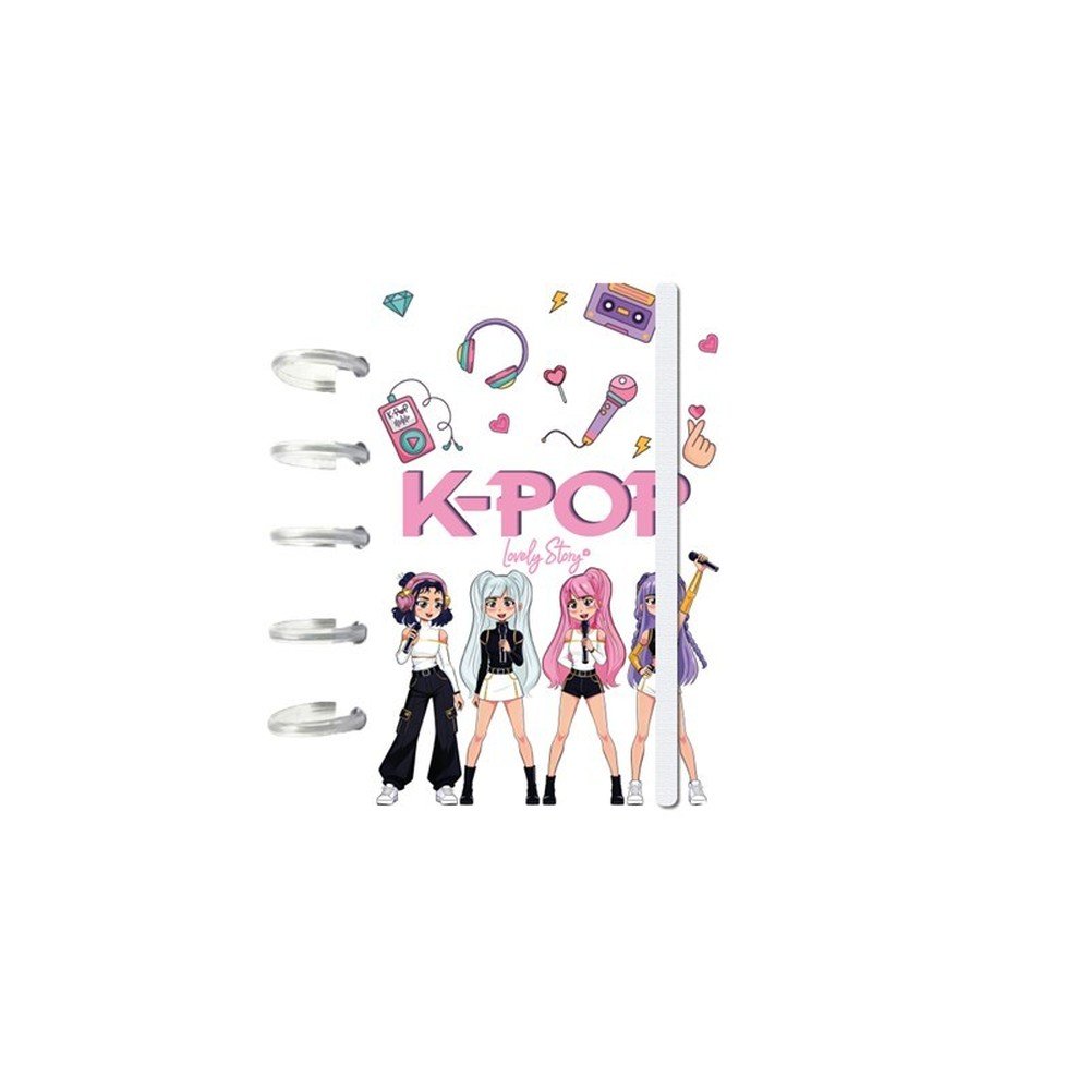 Libreta Anillas A6 Discos Cuadricula Ice K-pop Lovely Story Imagen principal del producto