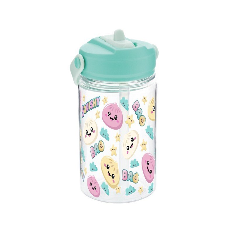Botella Tritan 350ml con pajita infantil mint