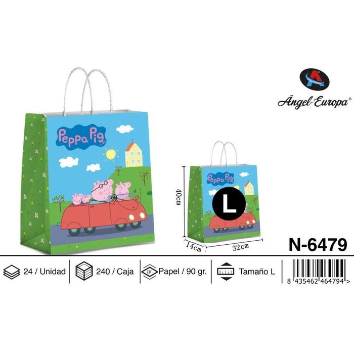 BOLSA REGALO PEPPA PIG 40X14X32 L | ANGEL EUROPA | 1 UNIDAD | 8435462464794 Imagen principal del producto