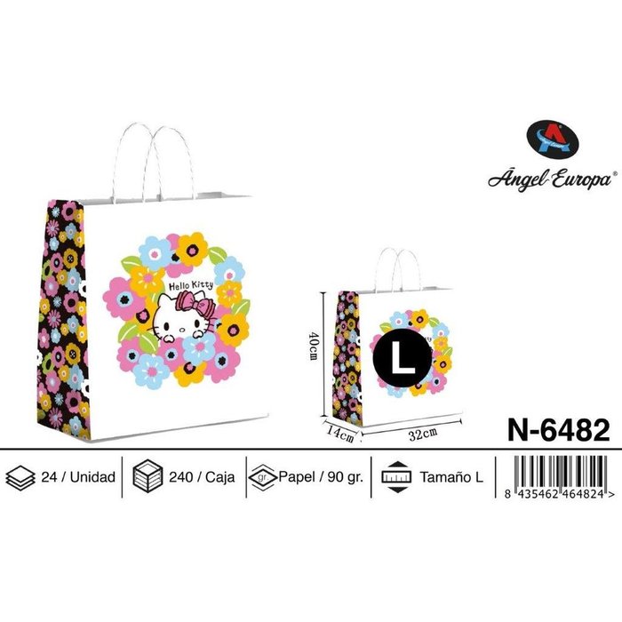 BOLSA REGALO HELLO KITTY 40X14X32 L | ANGEL EUROPA | ENVASE 12 UDS. UNIDAD | 8435462464824 Imagen principal del producto