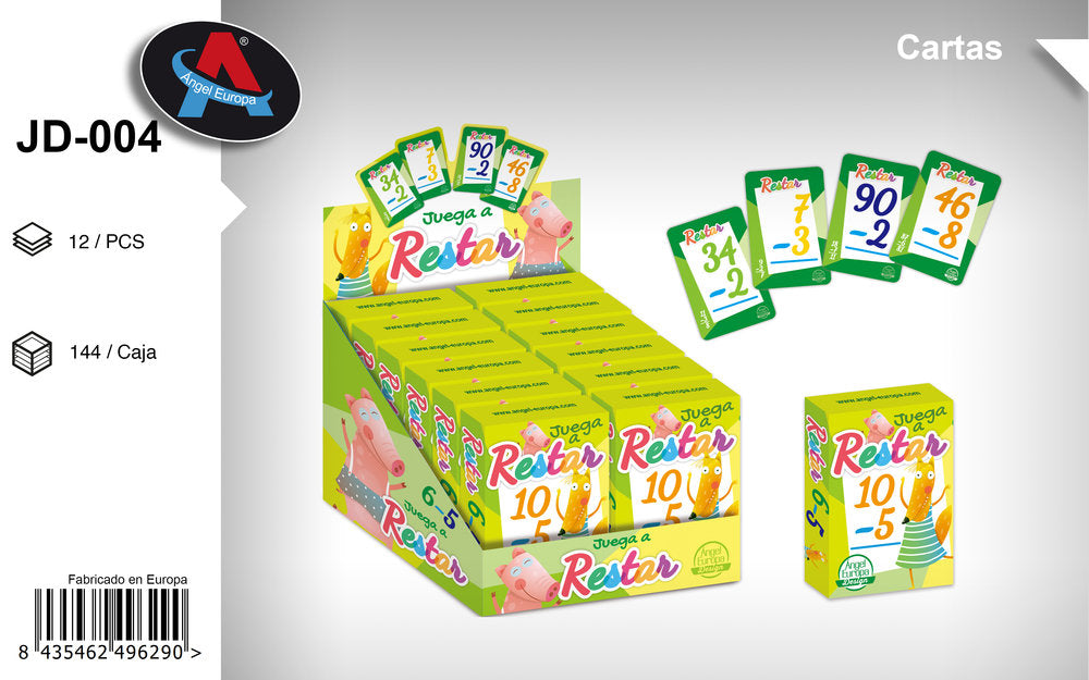 EXPOSITOR 12 BARAJA CARTAS JUEGA A RESTAR | ANGEL EUROPA | ENVASE 12 UDS. UNIDAD | 8435462496290