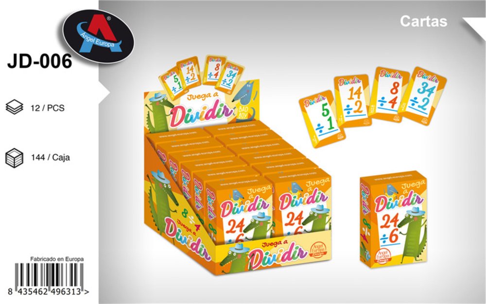 EXPOSITOR 12 BARAJA CARTAS JUEGA A DIVIDIR | ANGEL EUROPA | ENVASE 12 UDS. UNIDAD | 8435462496313 Imagen principal del producto
