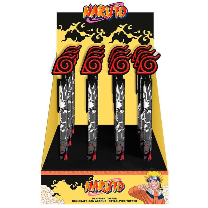 Expositor 12 Bolígrafos con Topper Naruto marca personalizada pack 12
