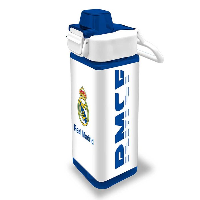 BOTELLA PP CUADRADA 500ML REAL MADRID | KIDS LICENSING | 1 UNIDAD | 8435507889230 Imagen principal del producto
