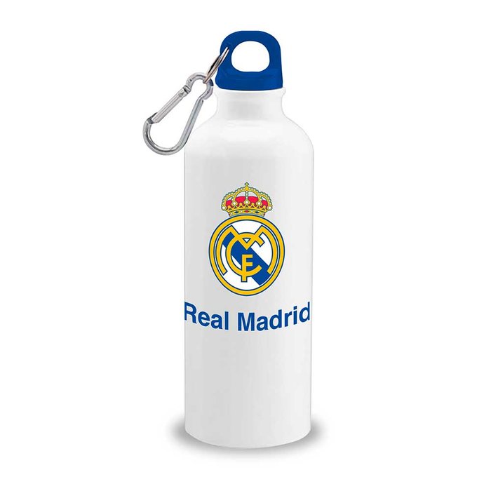 BOTELLA ALUMINIO 500ML CON MOSQUETON REAL MADRID | KIDS LICENSING | 1 UNIDAD | 8435507889254 Imagen principal del producto
