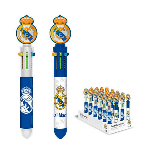 Bolígrafo 10 colores con topper Real Madrid