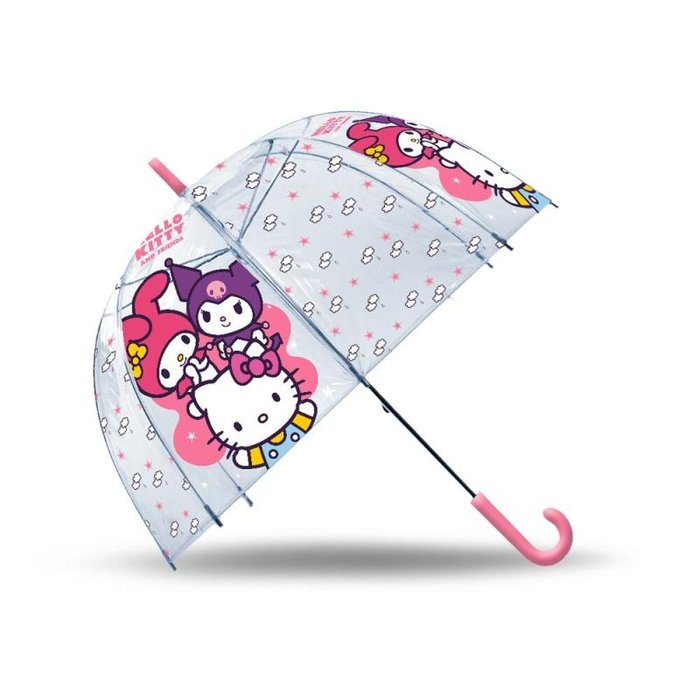 PARAGUAS TRANSPARENTE CAMPANA 46CM HELLO KITTY & FRIENDS | KIDS LICENSING | 1 UNIDAD | 8435507891547 Imagen principal del producto