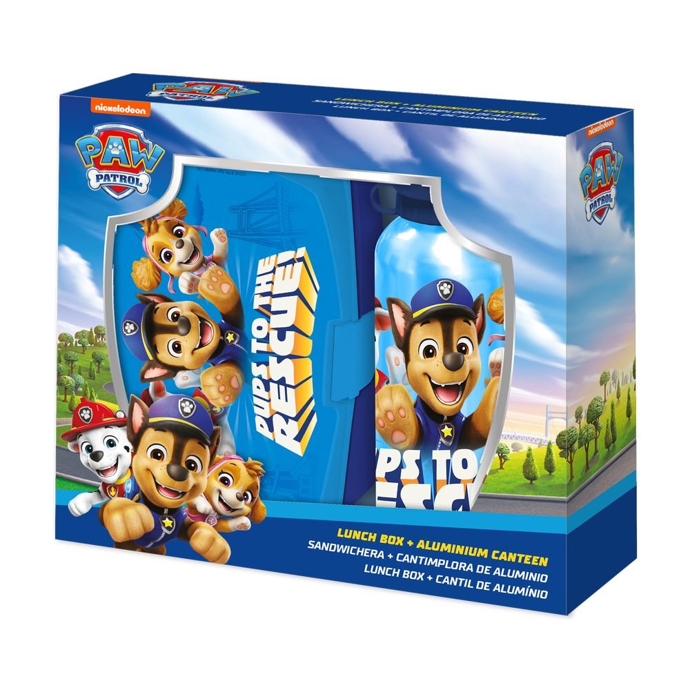 SET BOTELLA ALUMINIO 500ML + SANDWICHERA PAW PATROL | KIDS LICENSING | 1 UNIDAD | 8435507891776 Imagen principal del producto