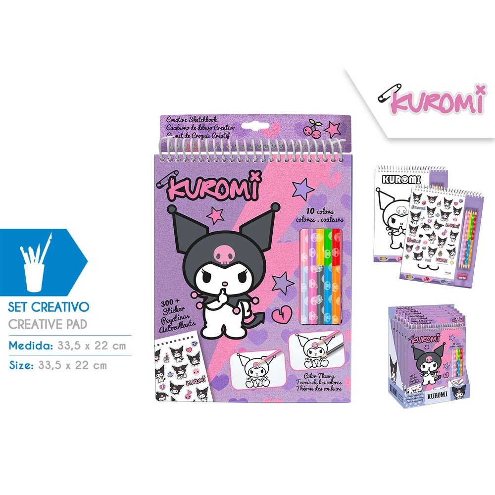 SET DE COLOREAR CON LAPICES DE COLORES KUROMI | KIDS LICENSING | 1 UNIDAD | 8435507893596 Imagen principal del producto