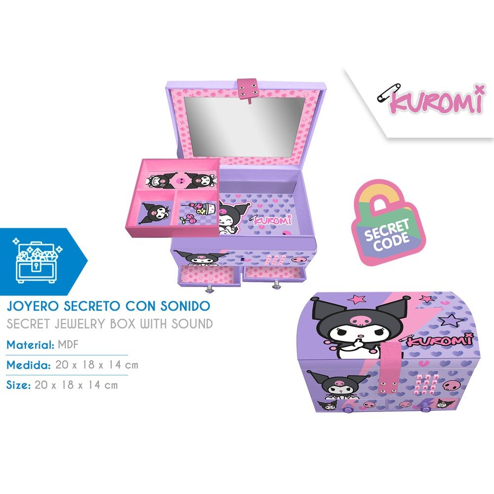 JOYERO SECRETO CON SONIDO KUROMI | KIDS LICENSING | 1 UNIDAD | 8435507893718 Imagen principal del producto