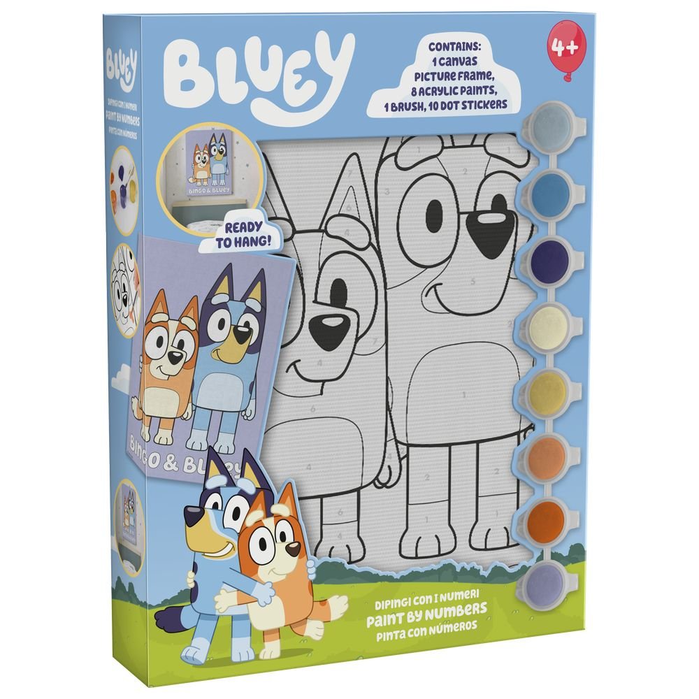 Set Pinta tu lienzo con 8 acuarelas Bluey