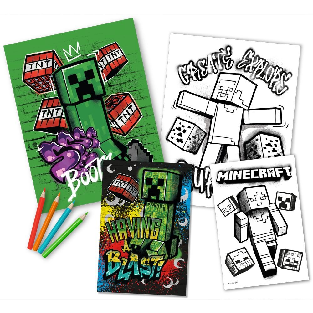 Set de colorear con notebook Minecraft Kids Licensing
