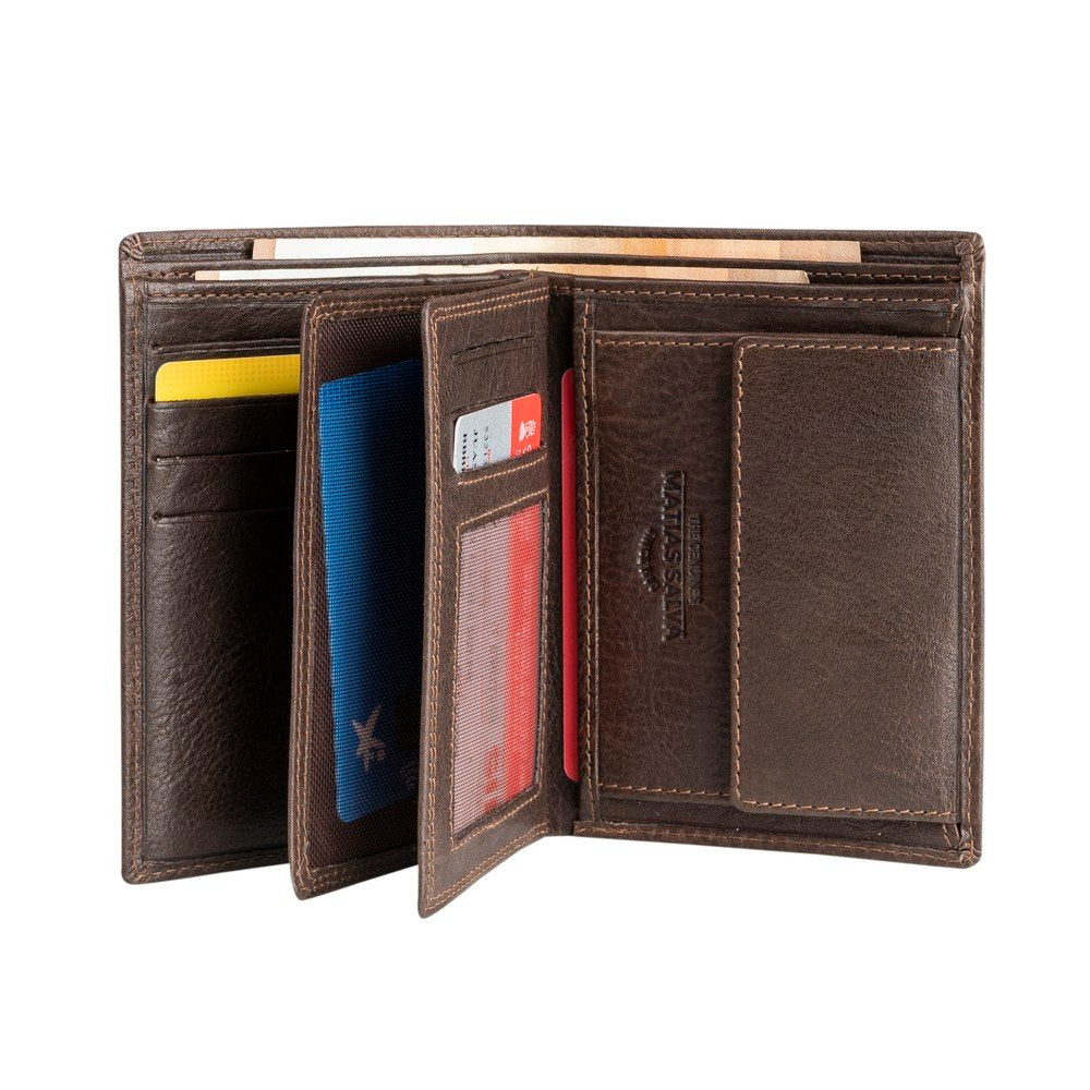 Billetero Wash Leather marrón vertical Matties