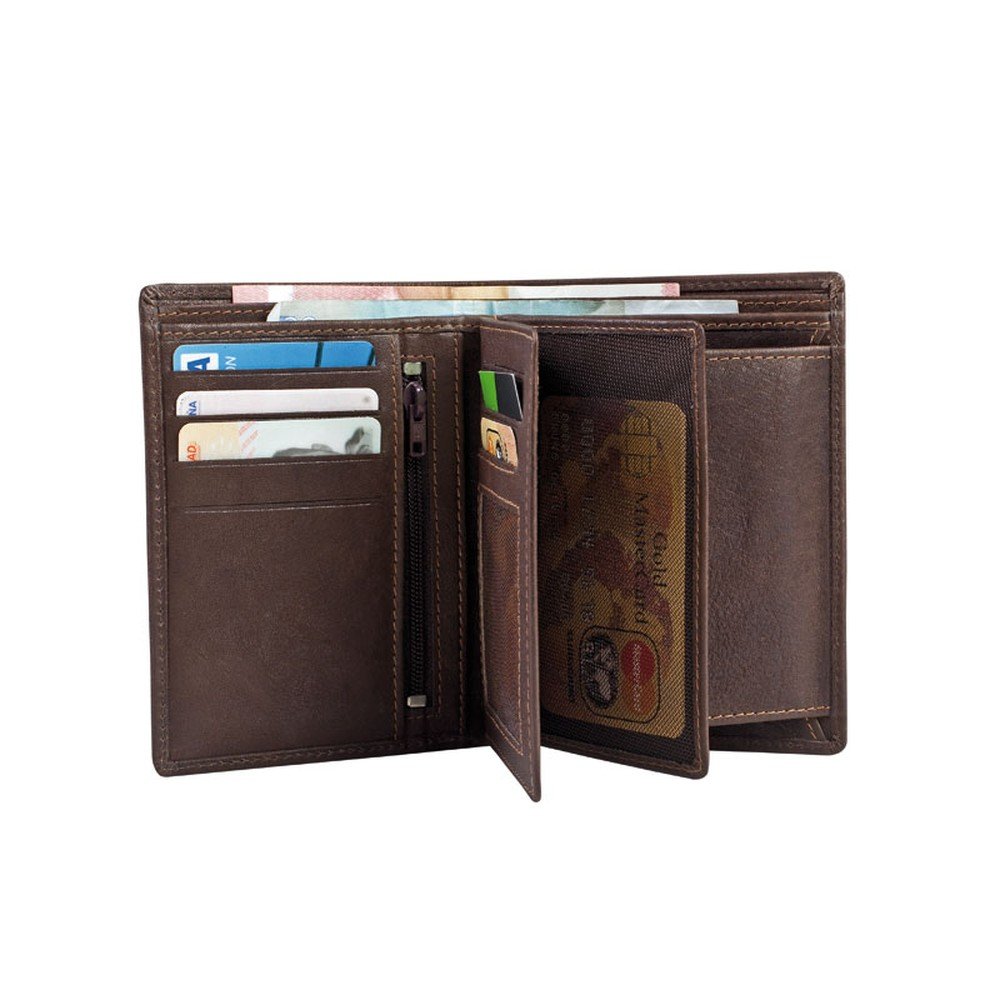 Billetero Wash Leather marrón vertical Matties